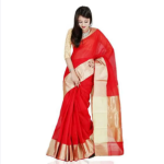 Picture of Red & Golden Combnation 12 Hand Halfsilk Saree for Women - Sari