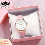 Picture of Carat Women Quartz Watch Pointer Display Faux Leather Strap Round Dial Quartz Movement Pin Buckle Decoration Precise Time Luminous Women Wristwatch